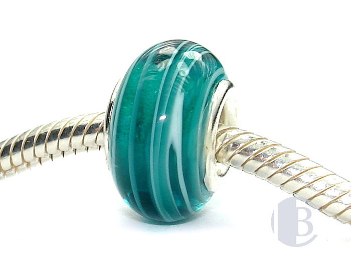 925 sterling silver core murano glass bead