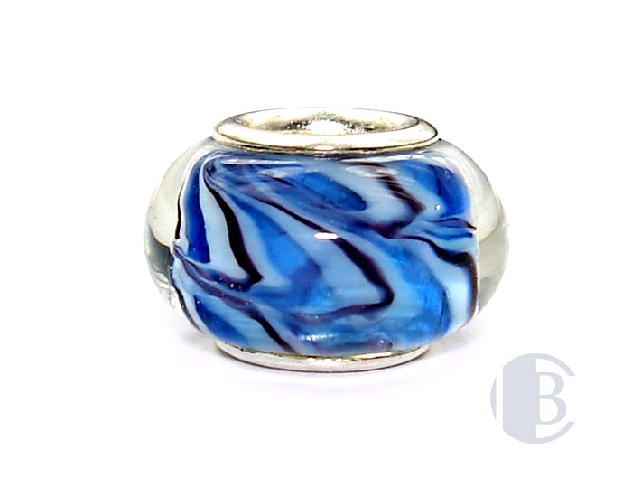925 sterling silver core murano glass bead