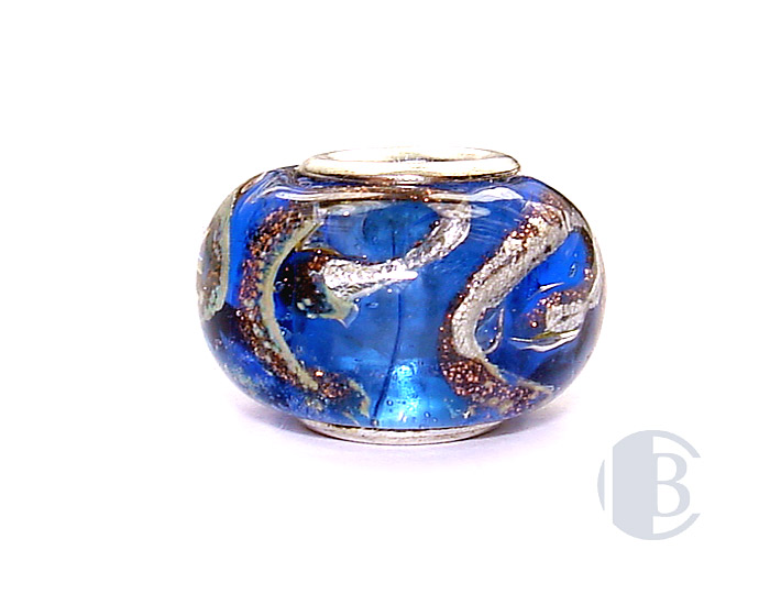 925 sterling silver core murano glass bead