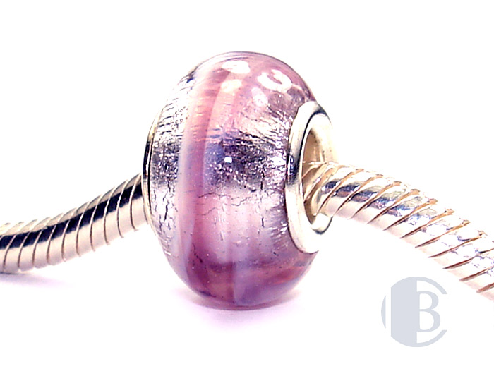 925 sterling silver core murano glass bead
