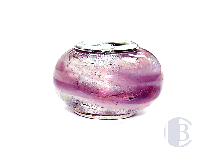 925 sterling silver core murano glass bead