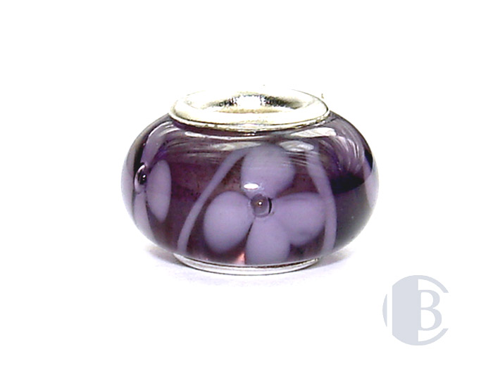 925 sterling silver core murano glass bead