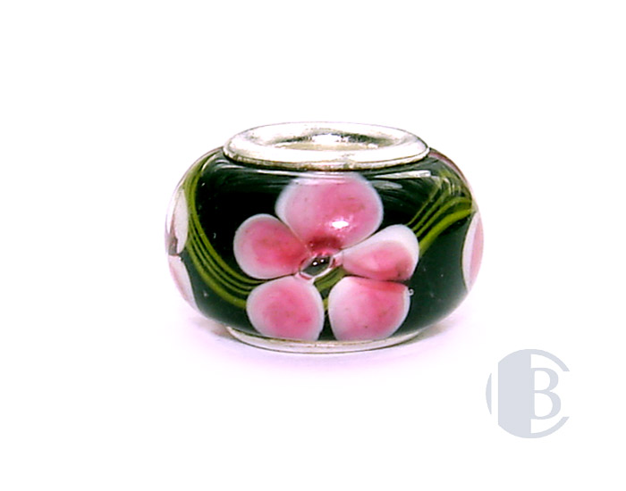 925 sterling silver core murano glass bead