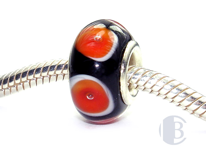 925 sterling silver core murano glass bead
