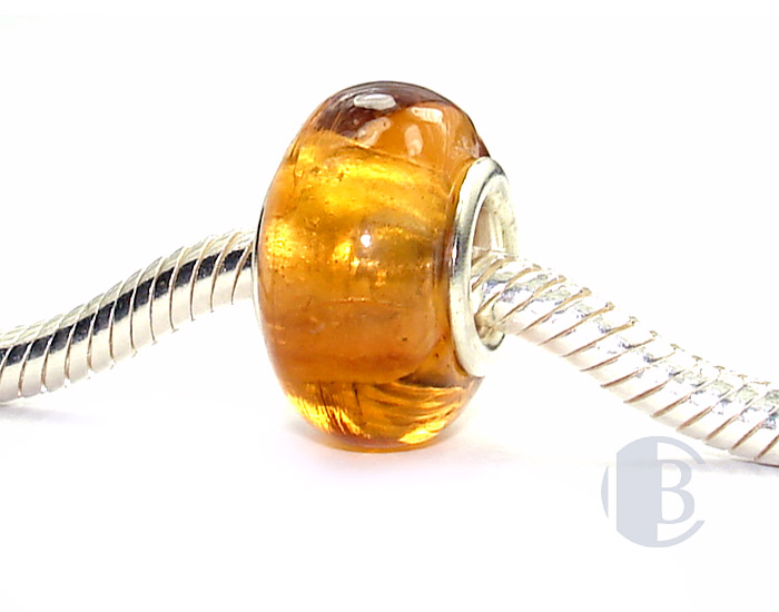 925 sterling silver core murano glass bead