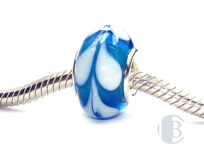 925 sterling silver core murano glass bead