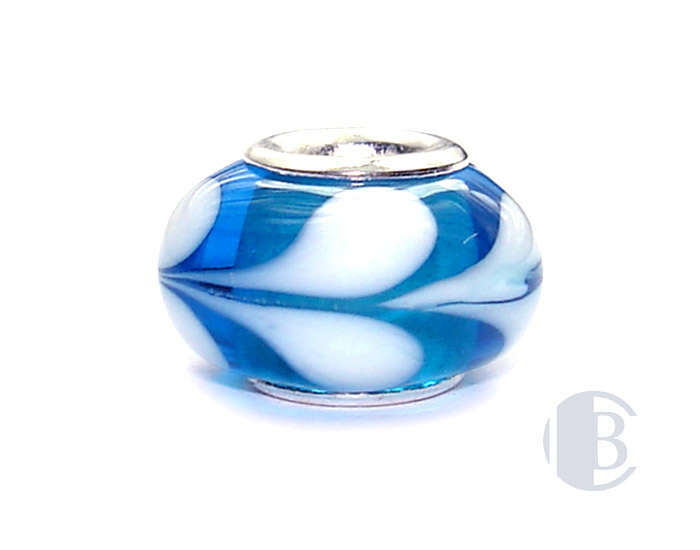 925 sterling silver core murano glass bead