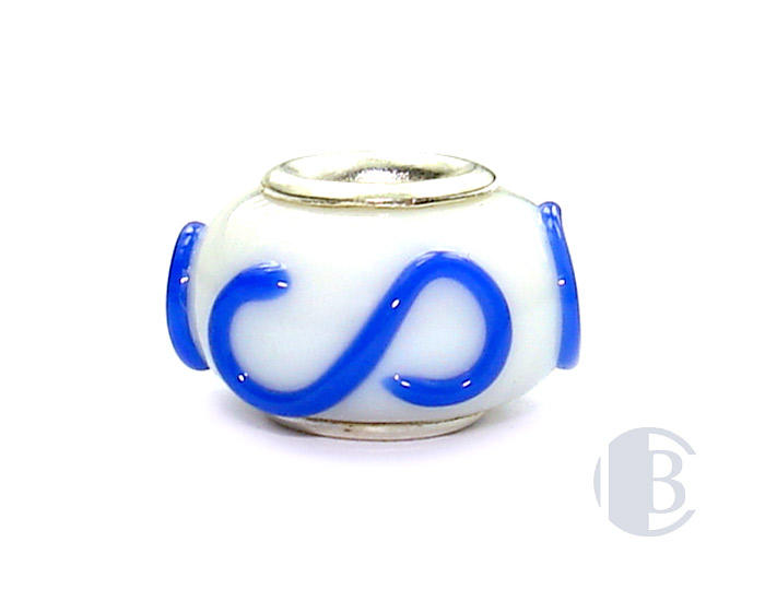 925 sterling silver core murano glass bead