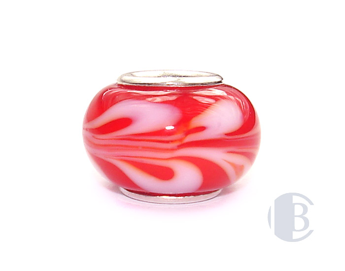 925 sterling silver core murano glass bead