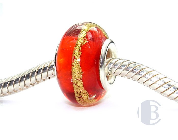 925 sterling silver core murano glass bead
