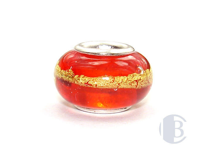 925 sterling silver core murano glass bead