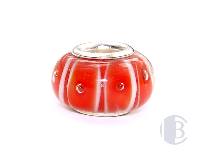925 sterling silver core murano glass bead