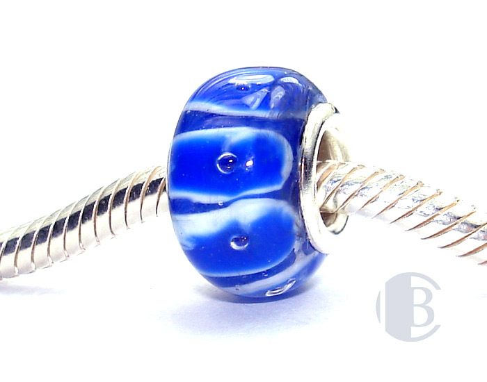 925 sterling silver core murano glass bead