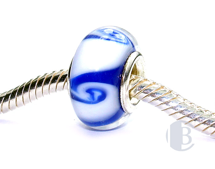 925 sterling silver core murano glass bead