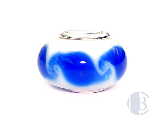 925 sterling silver core murano glass bead