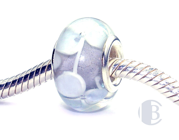 925 sterling silver core murano glass bead