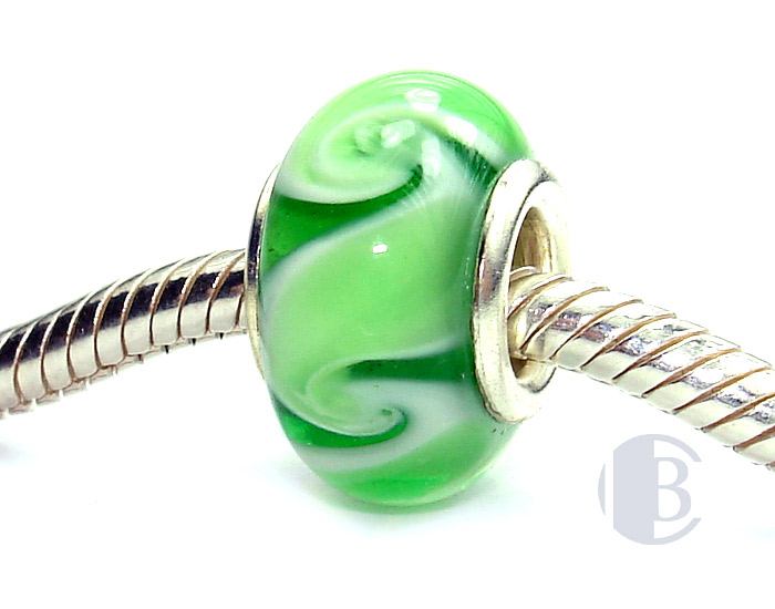 925 sterling silver core murano glass bead