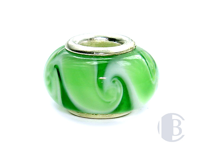925 sterling silver core murano glass bead