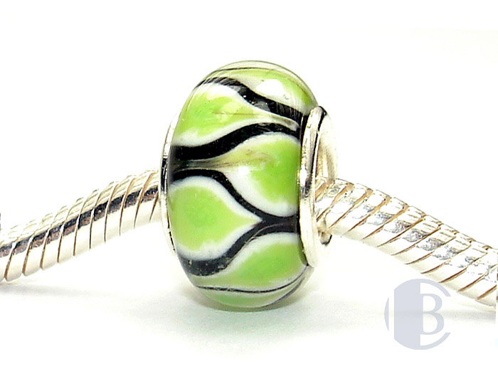 925 sterling silver core murano glass bead