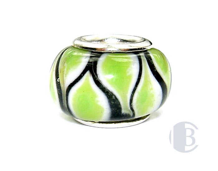 925 sterling silver core murano glass bead