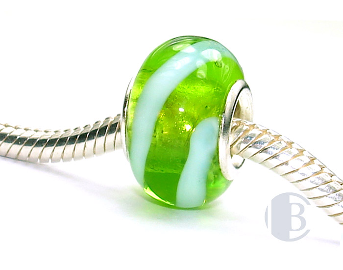 925 sterling silver core murano glass bead