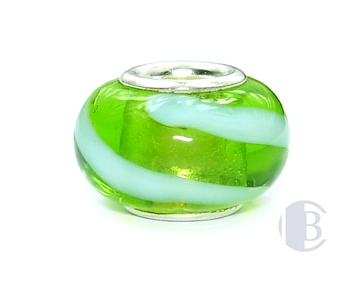 925 sterling silver core murano glass bead