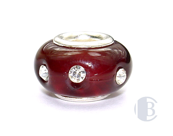 925 sterling silver core murano glass bead