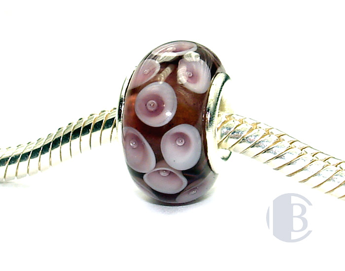 925 sterling silver core murano glass bead