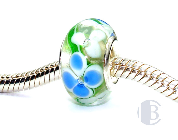 925 sterling silver core murano glass bead