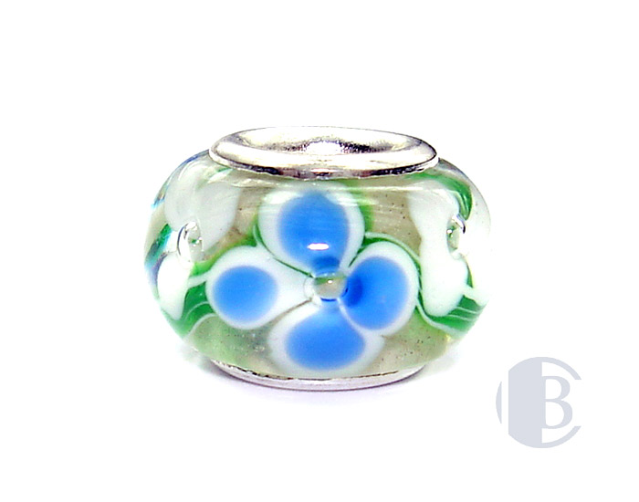 925 sterling silver core murano glass bead