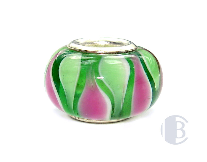 925 sterling silver core murano glass bead