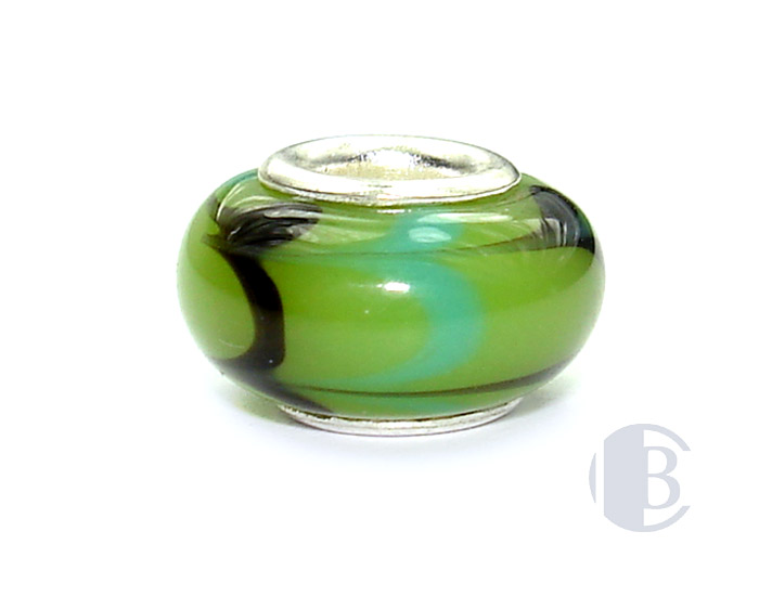 925 sterling silver core murano glass bead