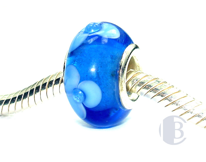 925 sterling silver core murano glass bead