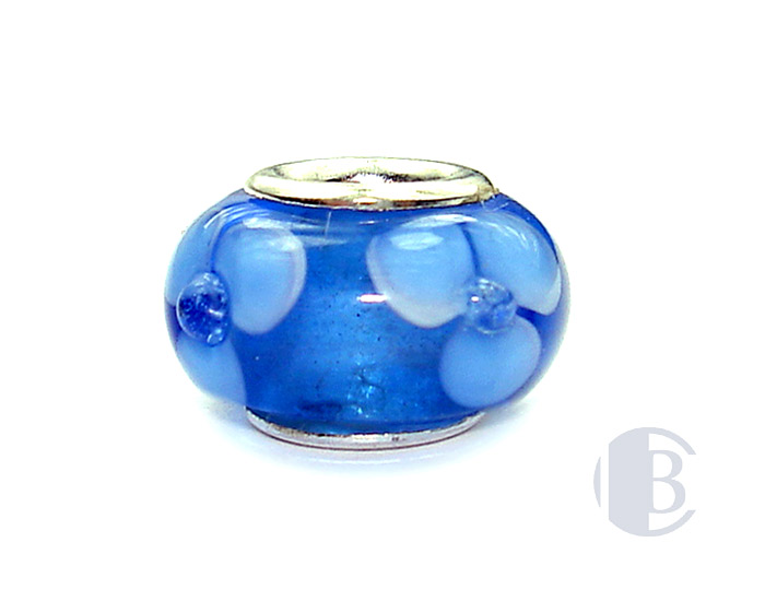 925 sterling silver core murano glass bead