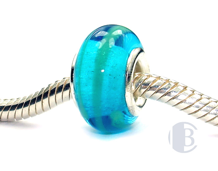 925 sterling silver core murano glass bead