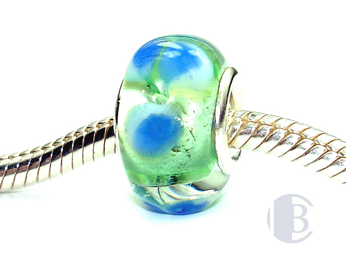 925 sterling silver core murano glass bead