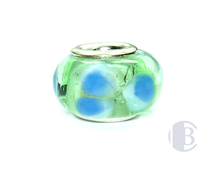925 sterling silver core murano glass bead