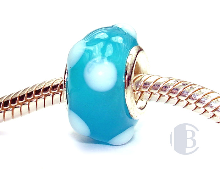 925 sterling silver core murano glass bead