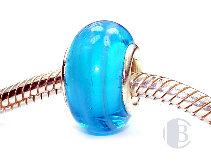 925 sterling silver core murano glass bead