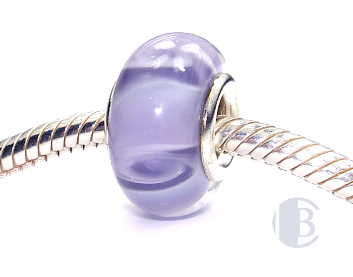 925 sterling silver core murano glass bead