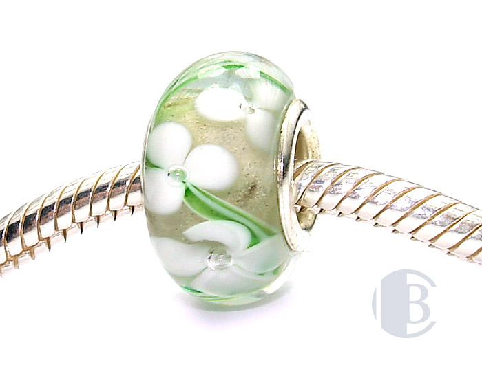 925 sterling silver core murano glass bead