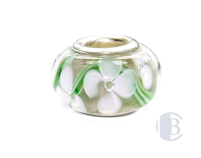 925 sterling silver core murano glass bead