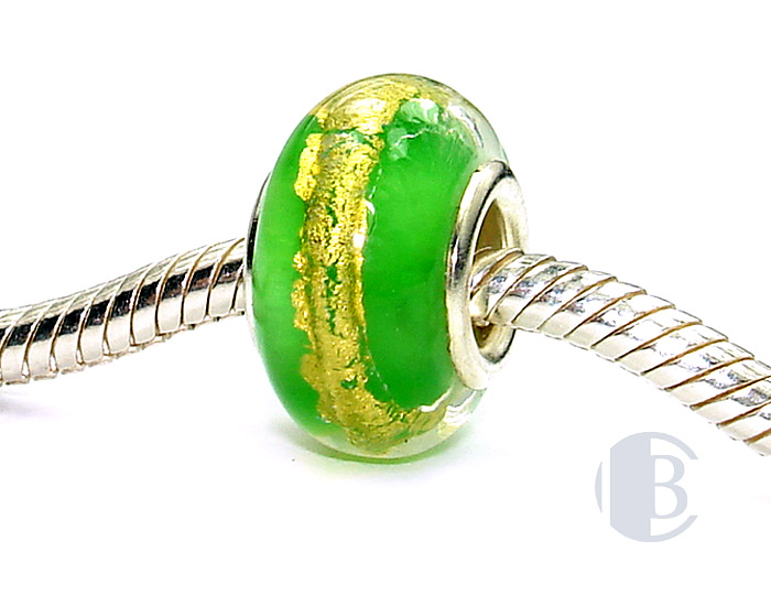 925 sterling silver core murano glass bead