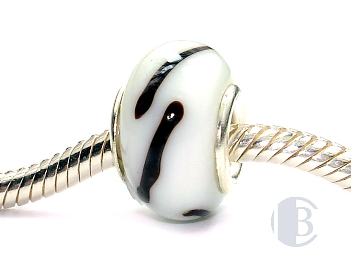 925 sterling silver core murano glass bead
