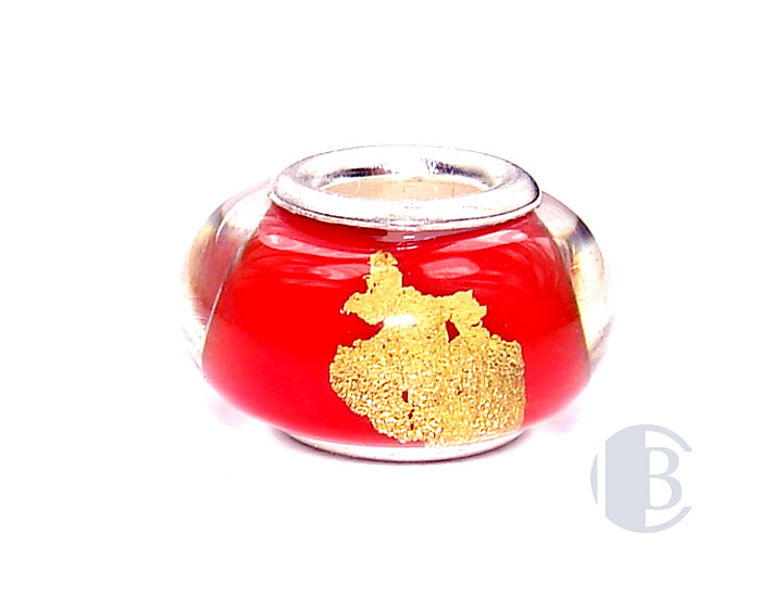 925 sterling silver core murano glass bead