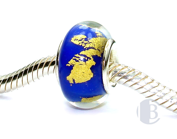 925 sterling silver core murano glass bead