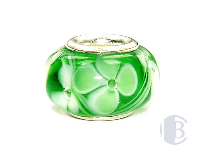 925 sterling silver core murano glass bead