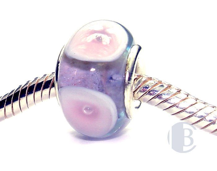925 sterling silver core murano glass bead