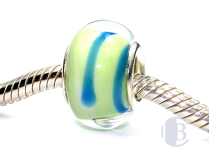 925 sterling silver core murano glass bead