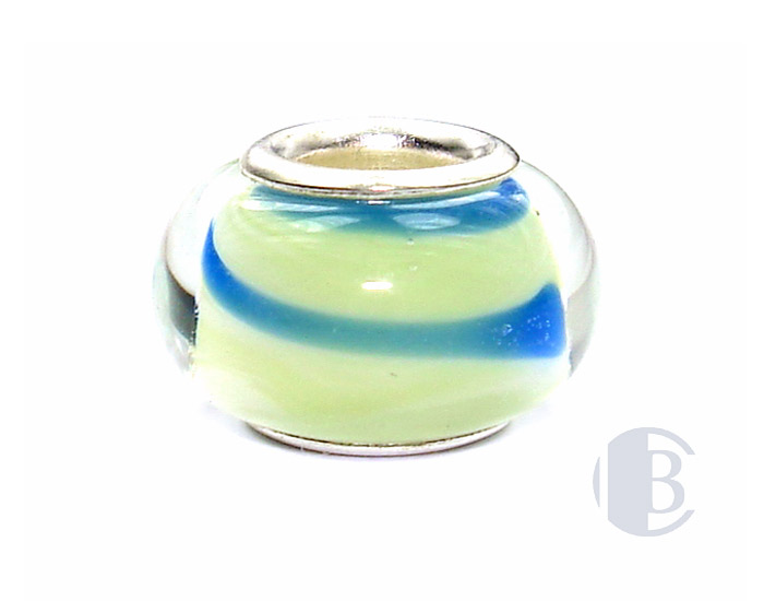 925 sterling silver core murano glass bead